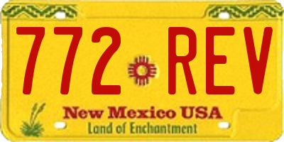 NM license plate 772REV