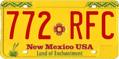 NM license plate 772RFC