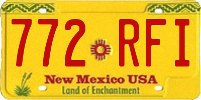 NM license plate 772RFI
