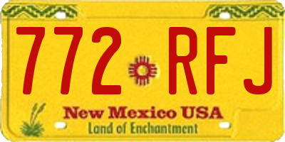 NM license plate 772RFJ