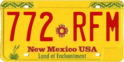 NM license plate 772RFM