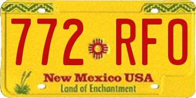 NM license plate 772RFO