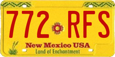 NM license plate 772RFS