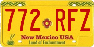 NM license plate 772RFZ