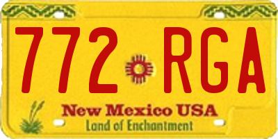NM license plate 772RGA