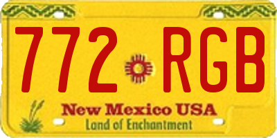 NM license plate 772RGB