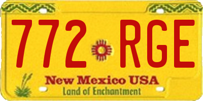 NM license plate 772RGE