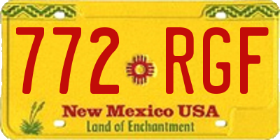 NM license plate 772RGF