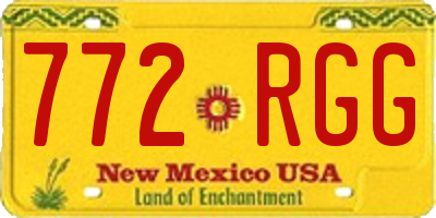 NM license plate 772RGG