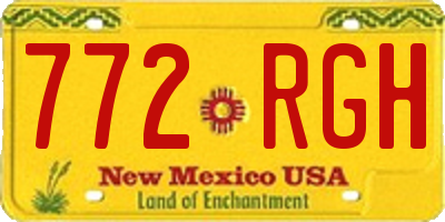 NM license plate 772RGH
