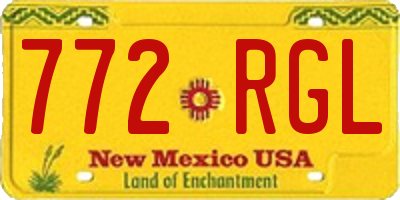 NM license plate 772RGL
