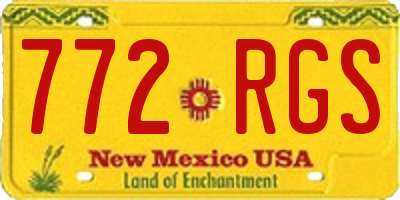 NM license plate 772RGS