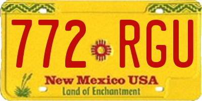 NM license plate 772RGU