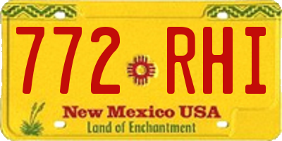 NM license plate 772RHI