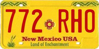 NM license plate 772RHO