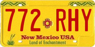NM license plate 772RHY