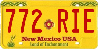 NM license plate 772RIE