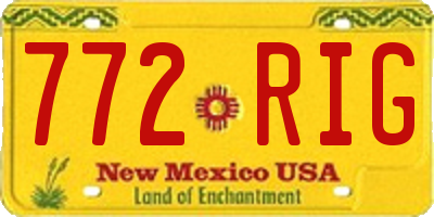 NM license plate 772RIG