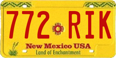 NM license plate 772RIK