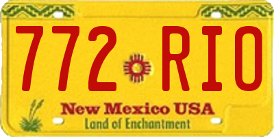 NM license plate 772RIO