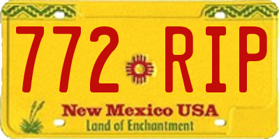 NM license plate 772RIP