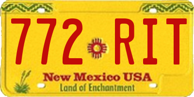NM license plate 772RIT