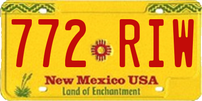 NM license plate 772RIW