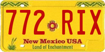 NM license plate 772RIX