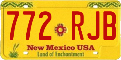 NM license plate 772RJB