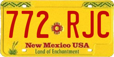 NM license plate 772RJC
