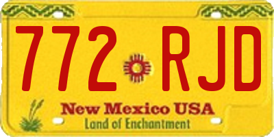NM license plate 772RJD