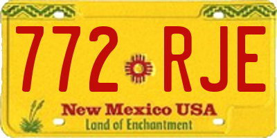 NM license plate 772RJE