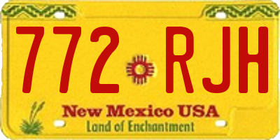 NM license plate 772RJH