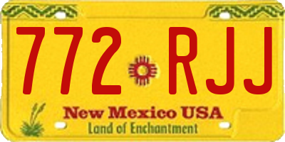 NM license plate 772RJJ