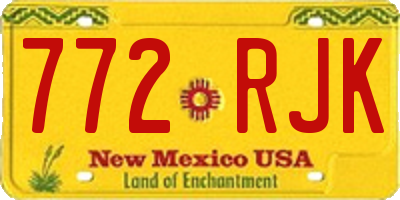 NM license plate 772RJK