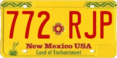 NM license plate 772RJP