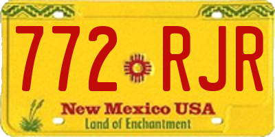 NM license plate 772RJR