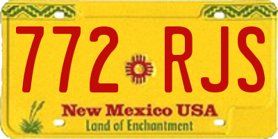 NM license plate 772RJS