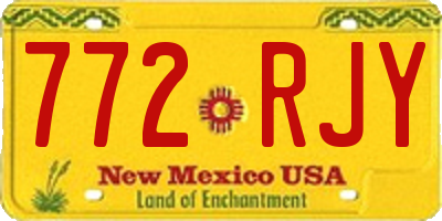 NM license plate 772RJY