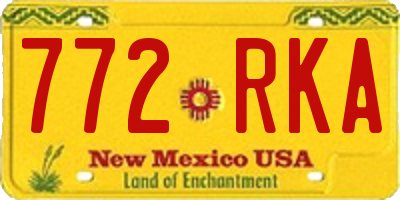 NM license plate 772RKA