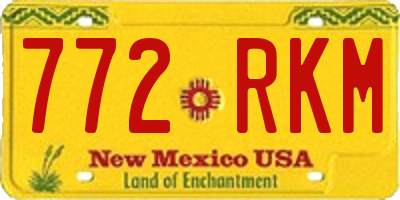 NM license plate 772RKM