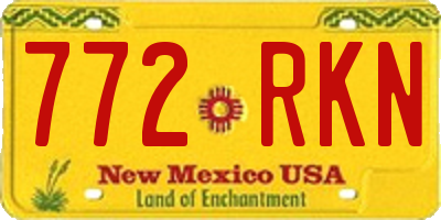 NM license plate 772RKN