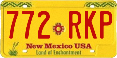 NM license plate 772RKP