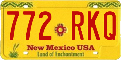 NM license plate 772RKQ