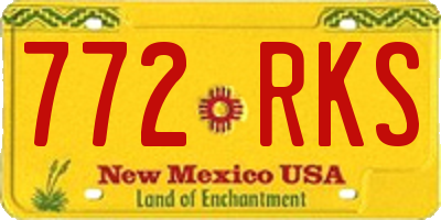 NM license plate 772RKS