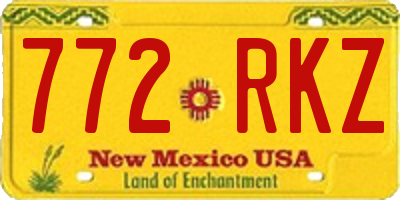 NM license plate 772RKZ