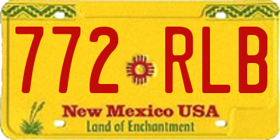 NM license plate 772RLB