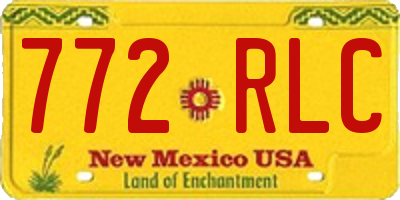 NM license plate 772RLC