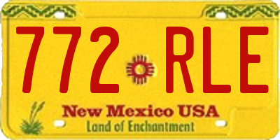 NM license plate 772RLE