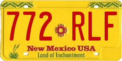 NM license plate 772RLF